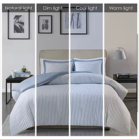 Threshold Blue and White Striped Duvet Cover Set - Picture 3 of 7